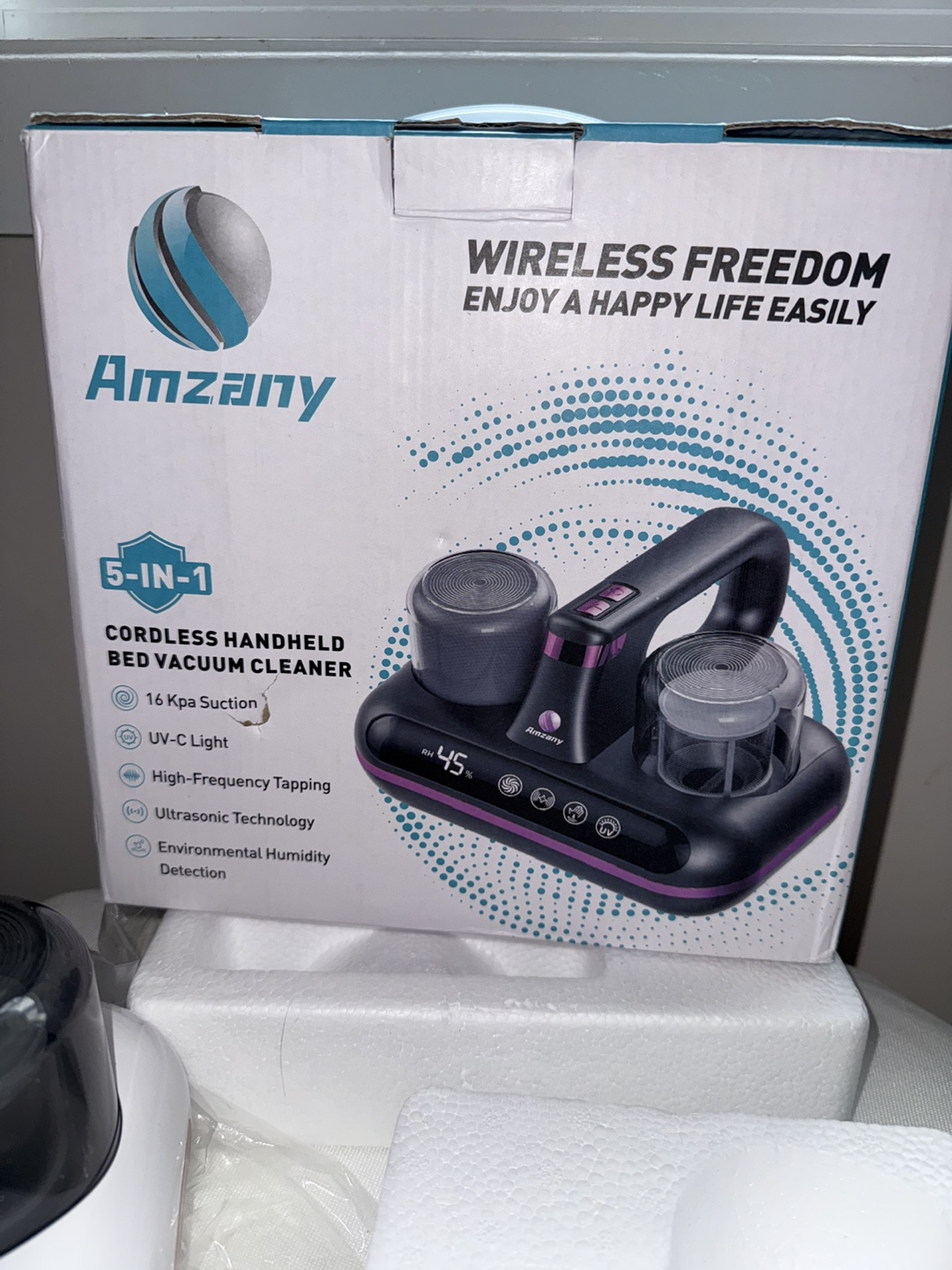 Amzany 5-in-1 Cordless Handheld Bed Vacuum Cleaner