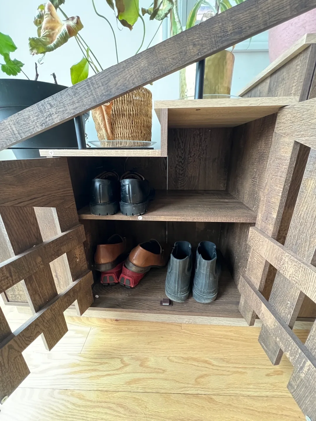 Rustic Wooden Shoe Storage Cabinet image indicator(3)