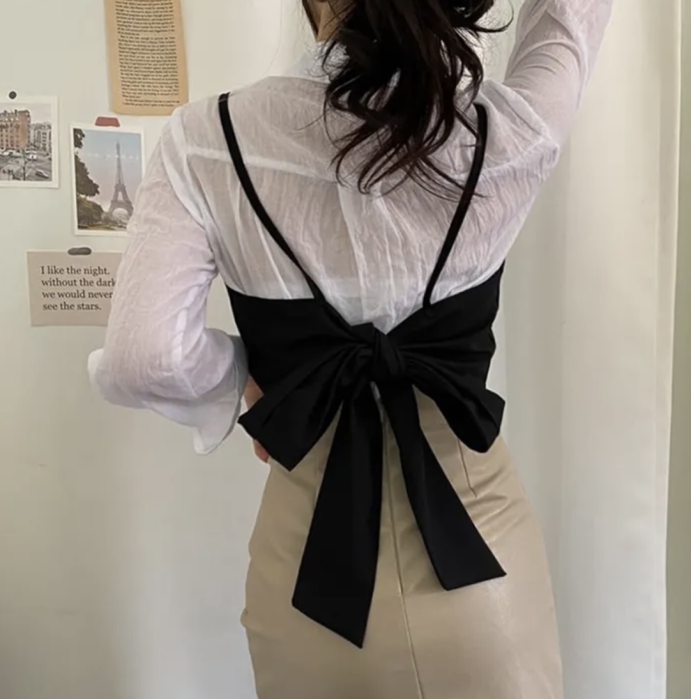 Black tie-back cami top - photo 2