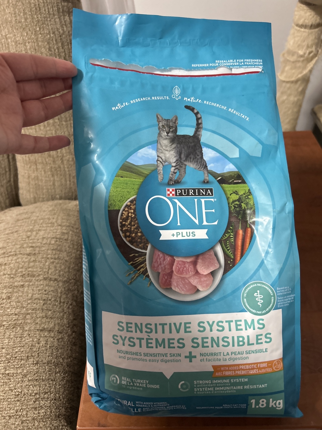 OPENED Purina ONE Plus Sensitive Systems Cat Food (1.8kg)