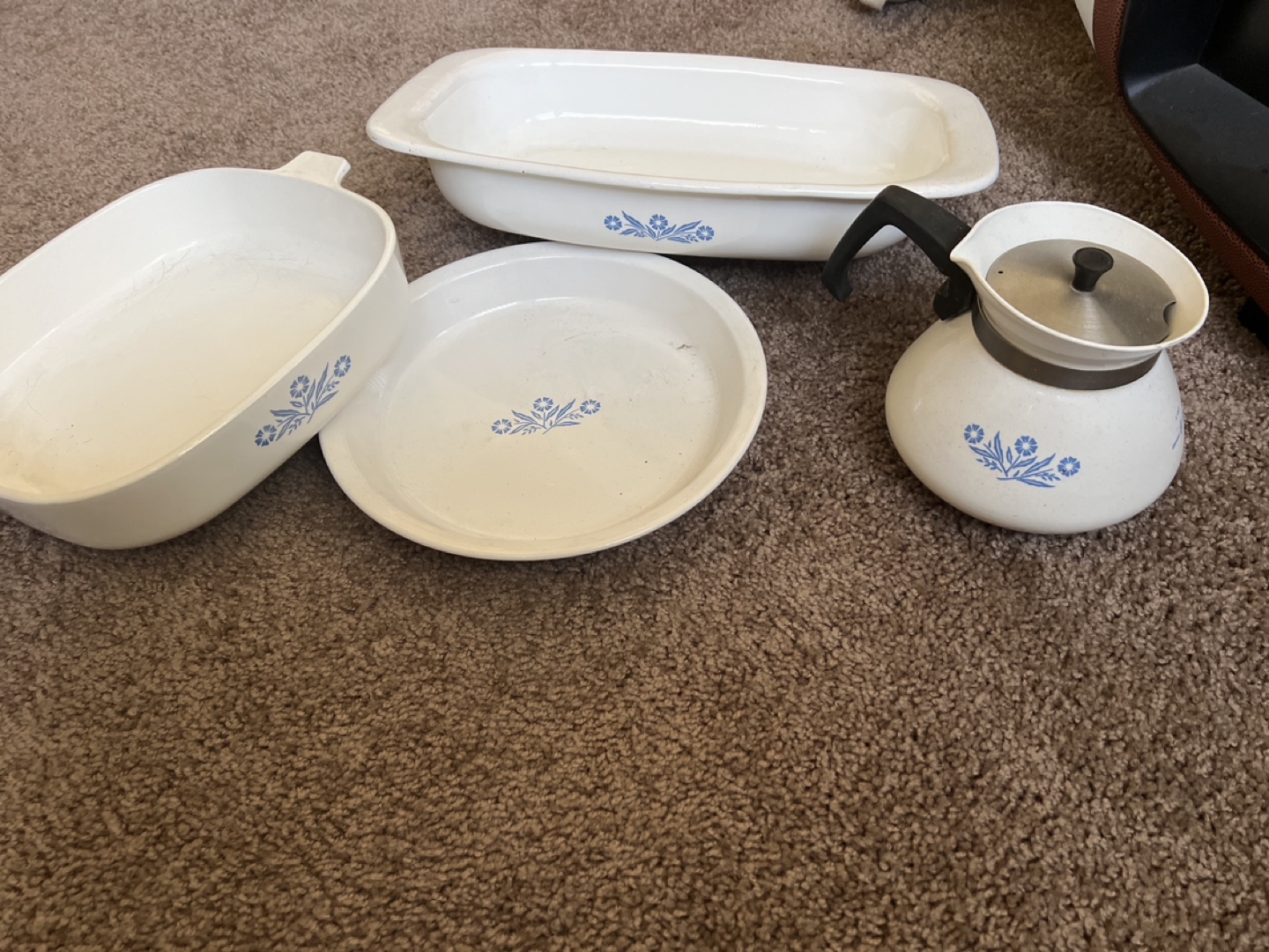 Vintage Blue Cornflower Corningware Bakeware Set
