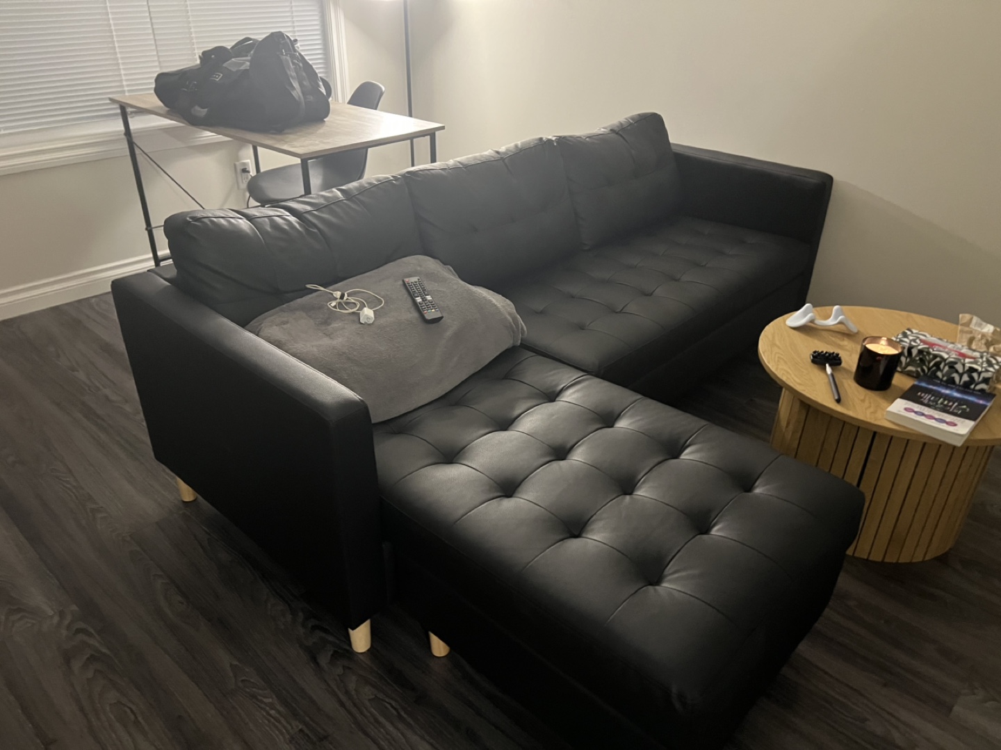 Black Leather Sectional Sofa