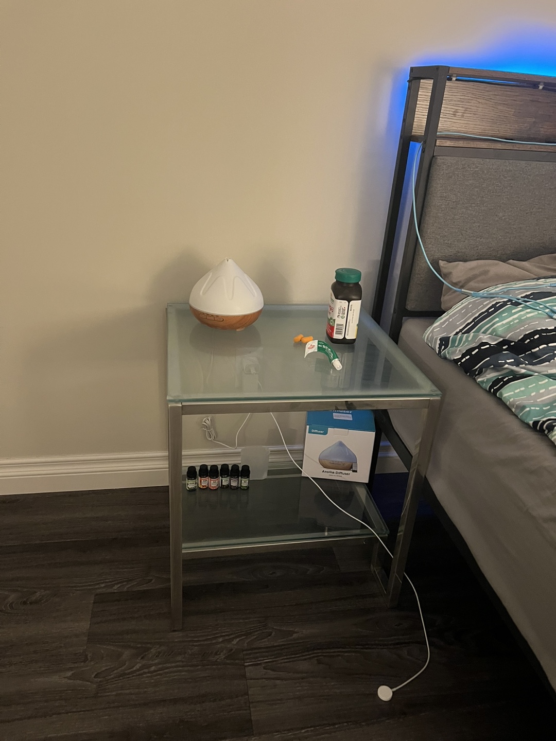 Glass side table