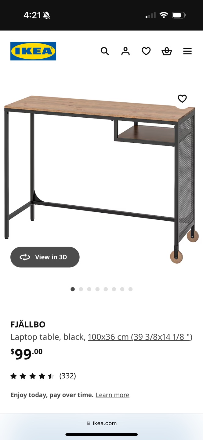 IKEA FJÄLLBO Laptop Table/ Desk- Black/Brown - photo 3