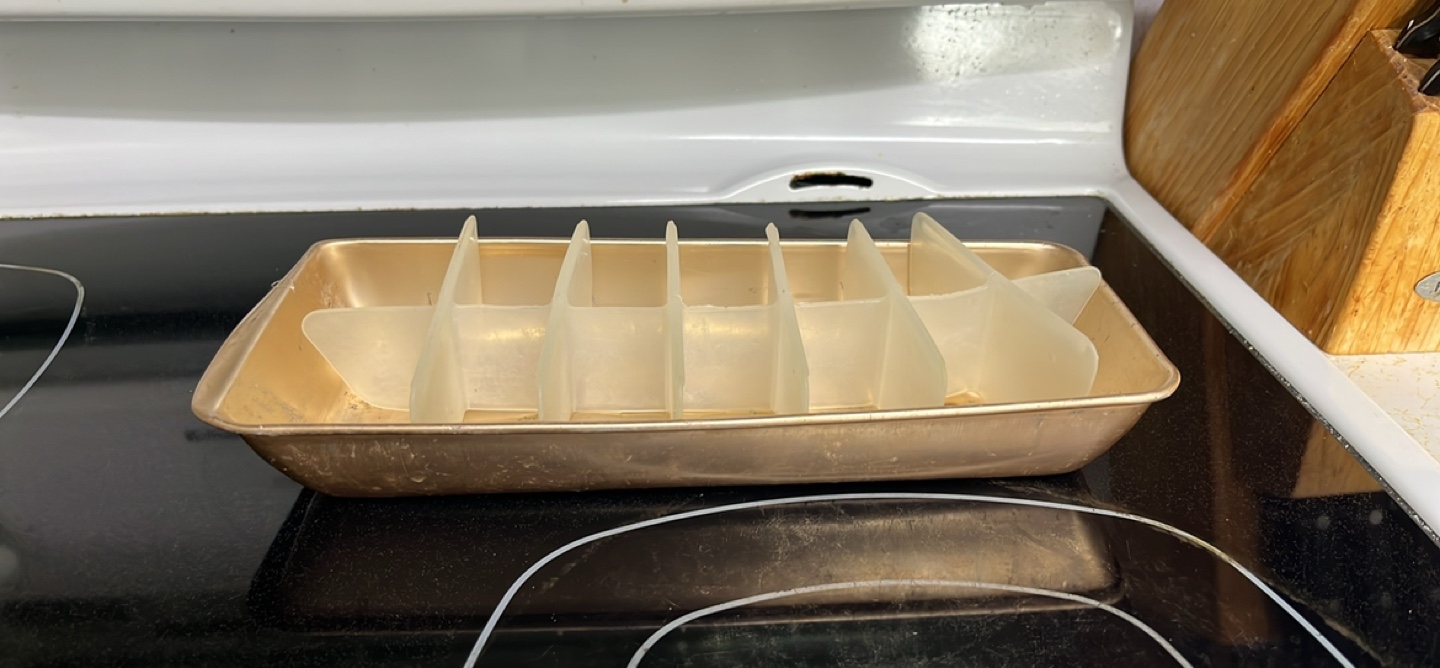 Vintage Gold Metal Ice Cube Tray