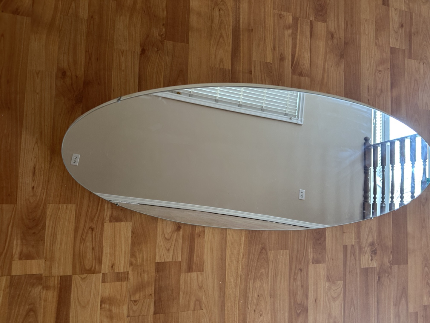 Oval Wall Mirror with Metal Bracket - photo 2