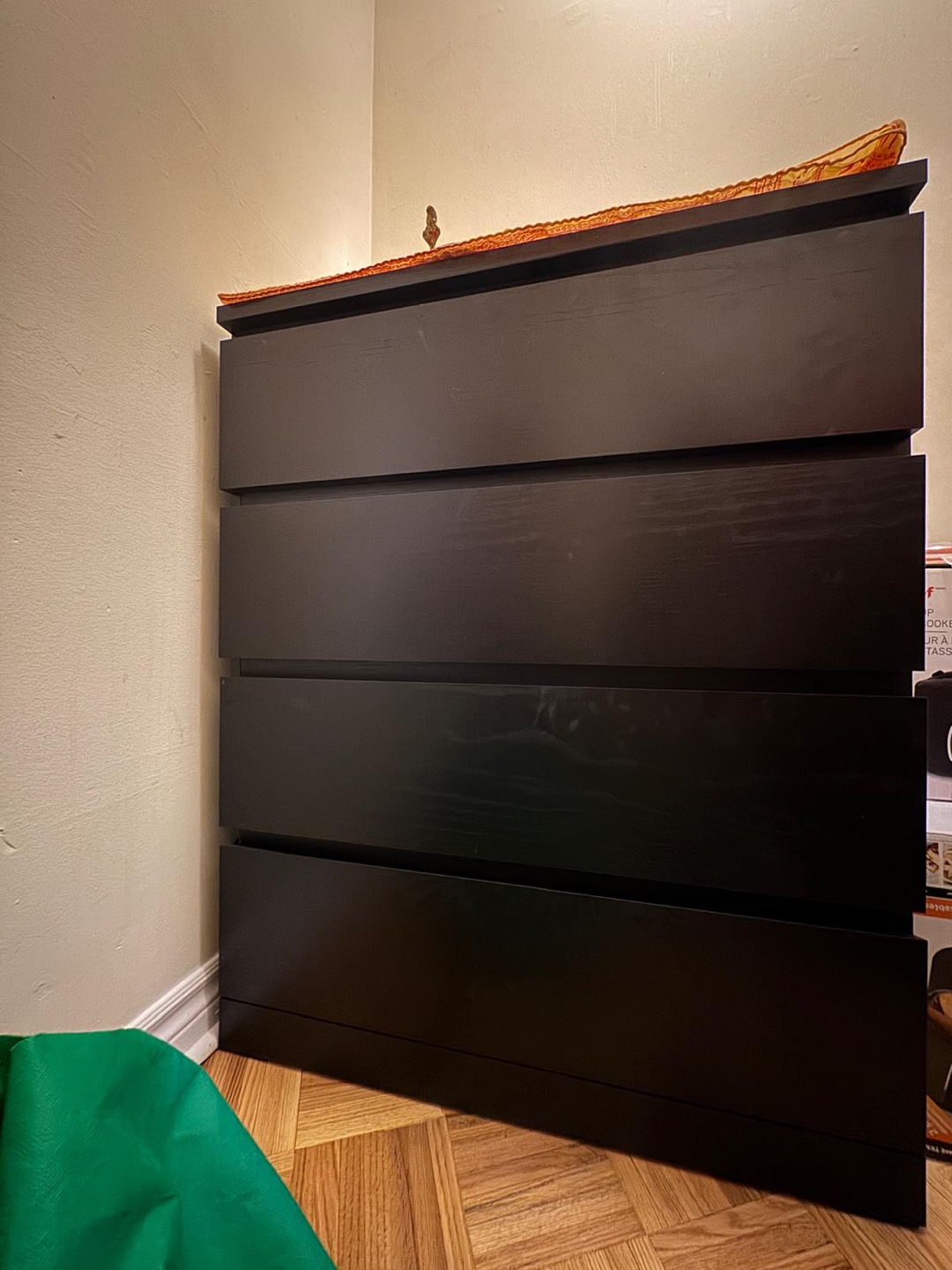 IKEA MALM 4-Drawer Chest - Black-Brown