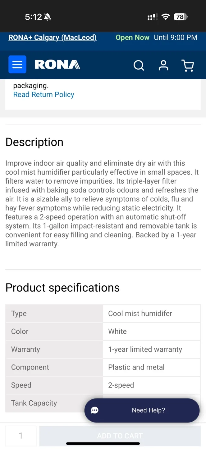 Sunbeam Cool Mist Humidifier - 1 Gallon (+1 New filter) image indicator(3)