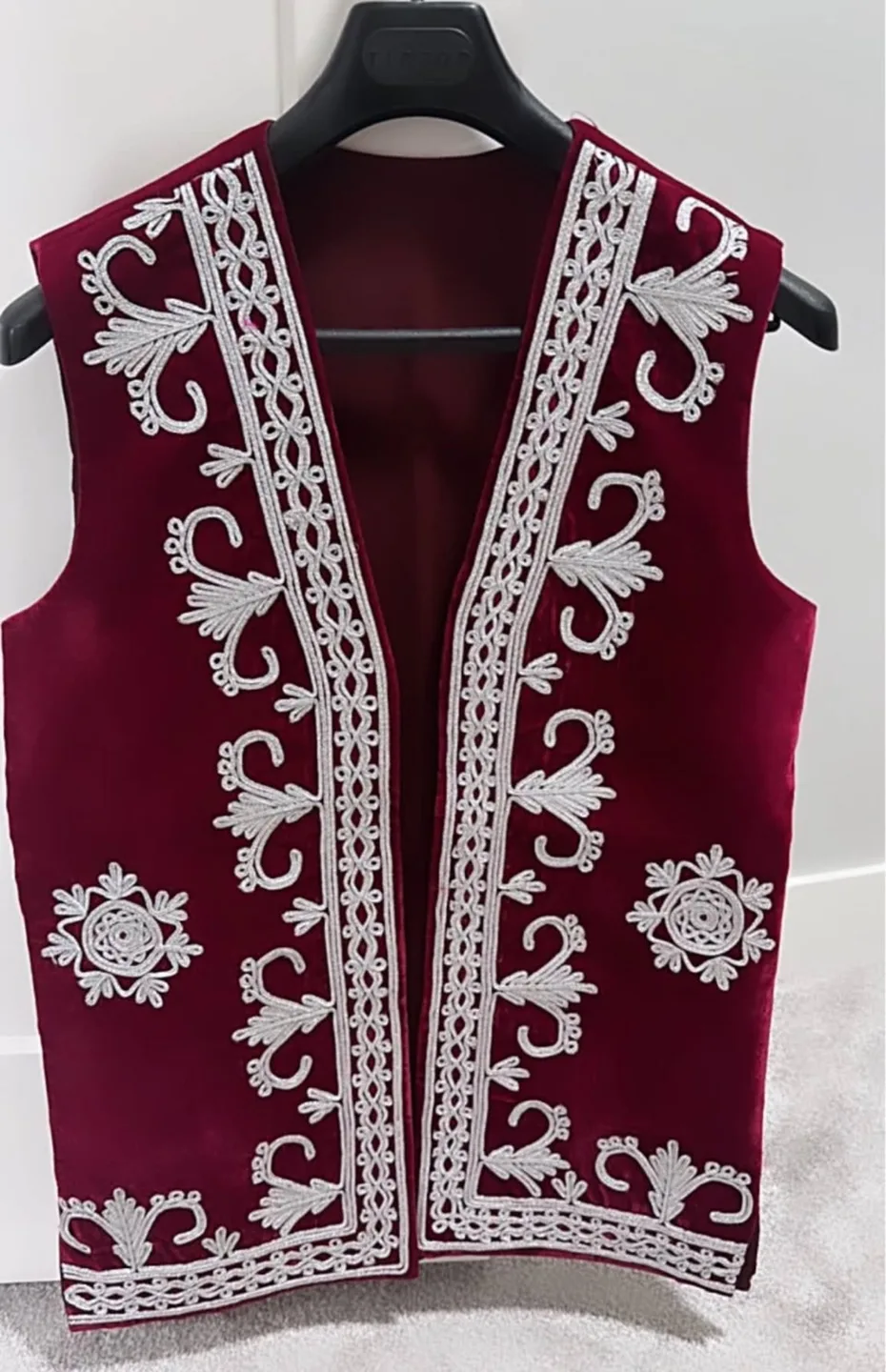 Pakistani Sindhi Waistcoat, Ajrak Embroidered Vest image indicator(3)