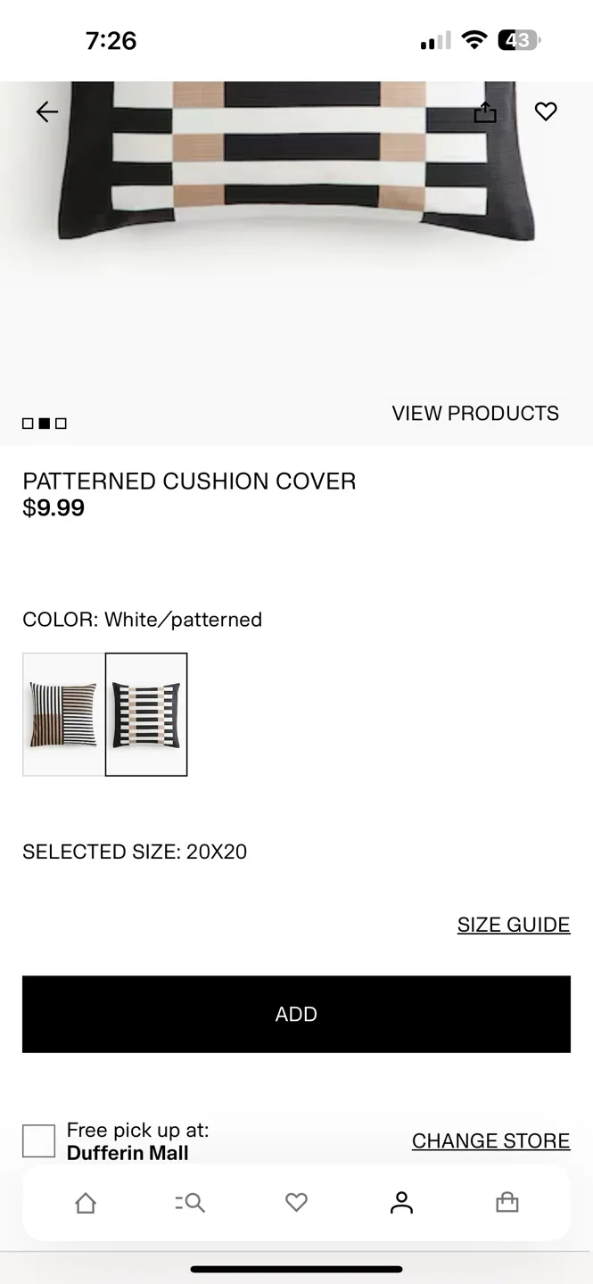 20x20 Patterned Cushion Cover (2 covers for $5) w tags image indicator(2)