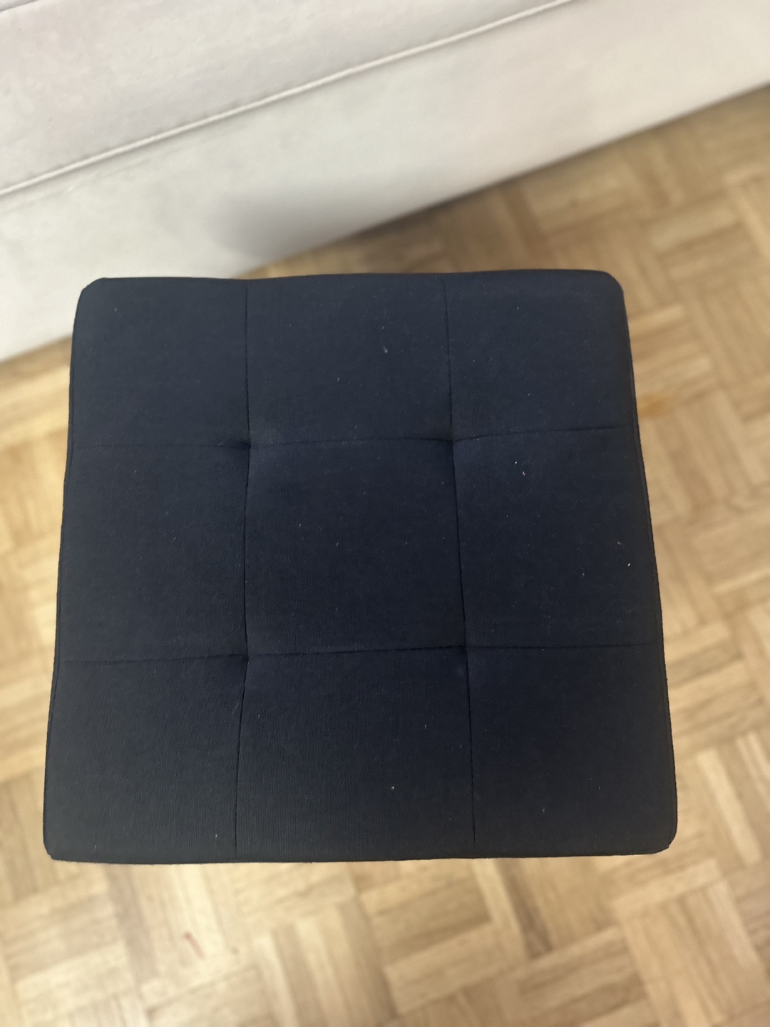 Black Fabric Storage Ottoman - photo 2