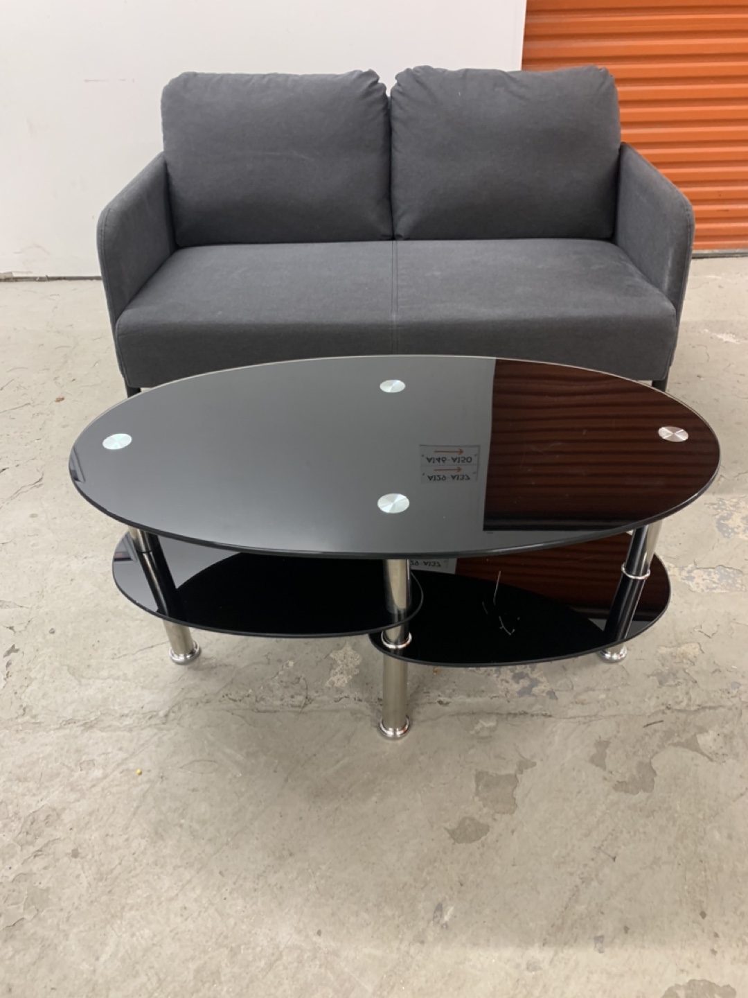 Black Glass Coffee Table with Chrome Legs - photo 5