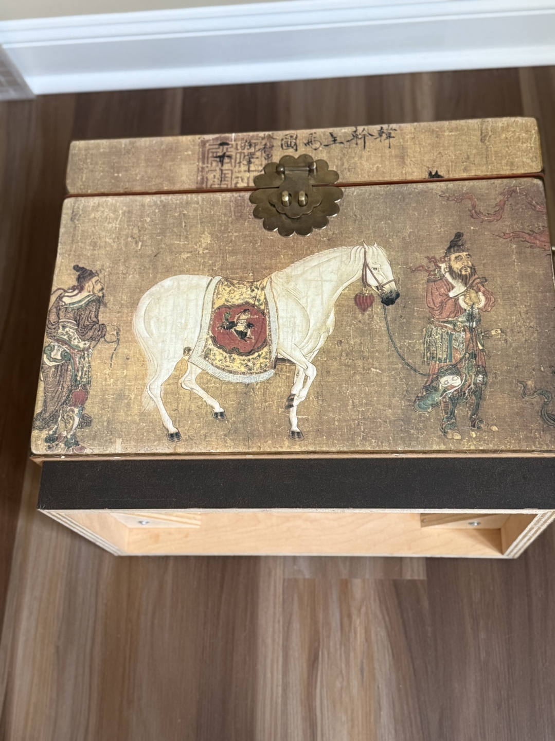 Decorative Storage Chest with Horse Artwork - photo 2