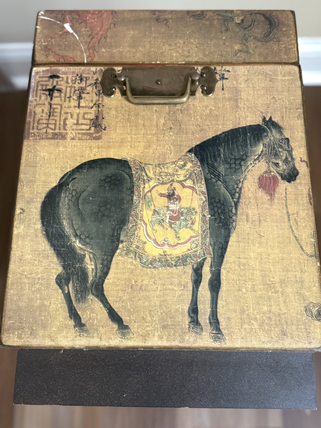 Decorative Storage Chest with Horse Artwork - photo 3