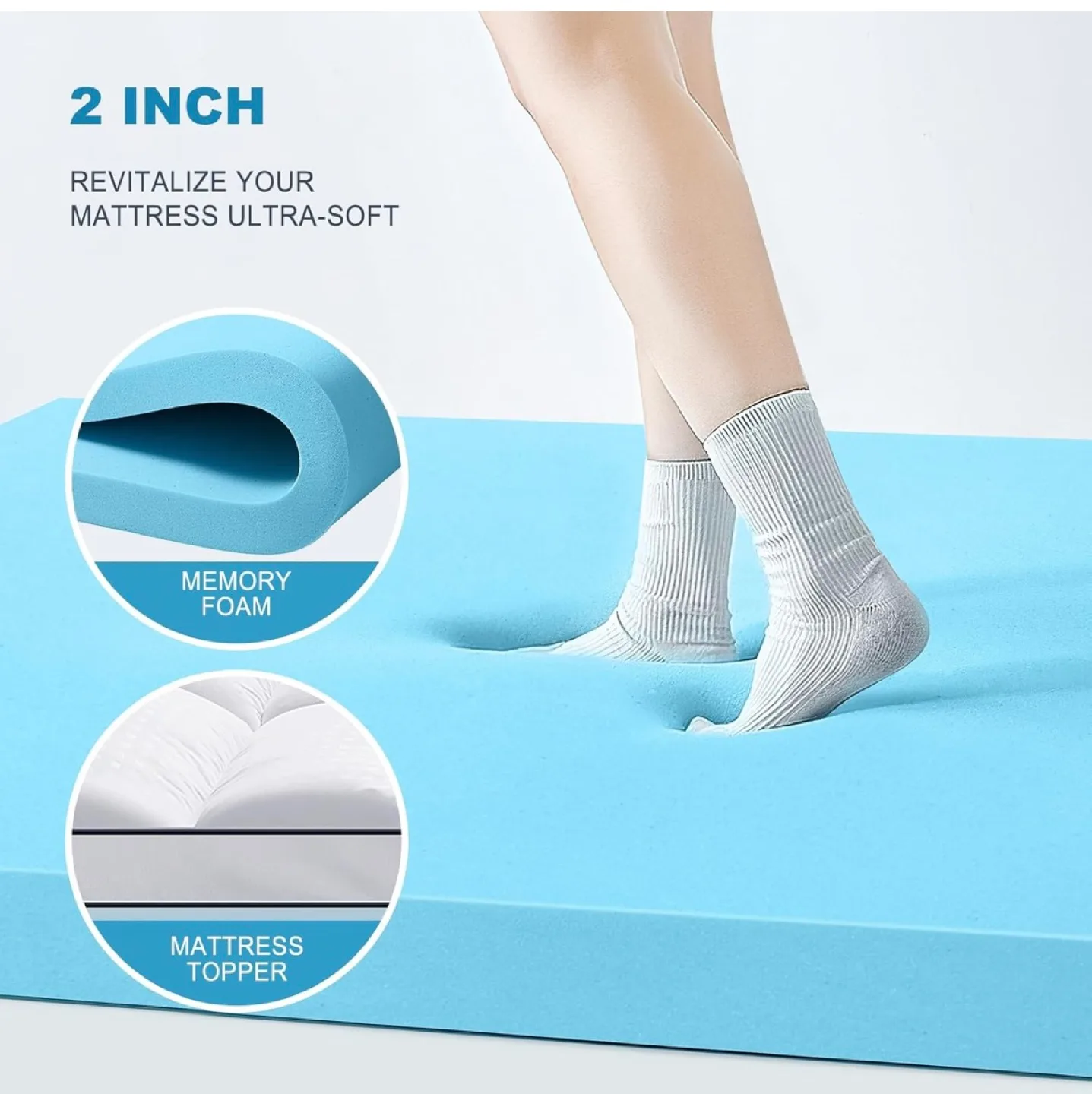 2 Inch Gel Memory Foam Mattress Topper - Queen image indicator(4)
