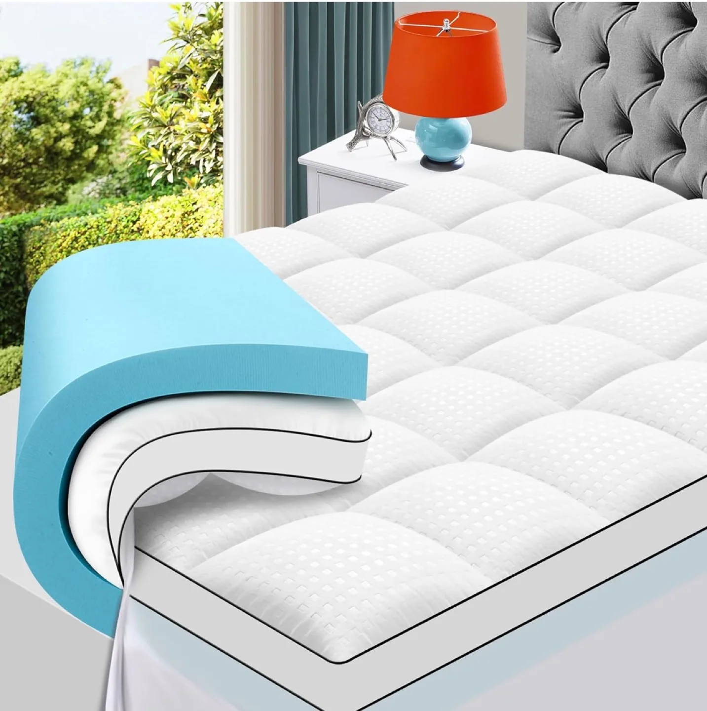 2 Inch Gel Memory Foam Mattress Topper - Queen image indicator(2)