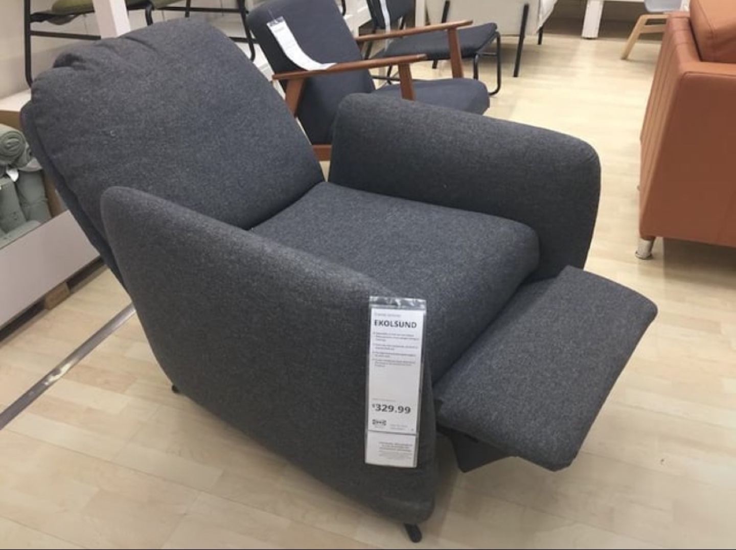 EKOLSUND エーコルスンド ダークグレー IKEA EKOLSUND Recliner Chair - Dark Grey | Karrot