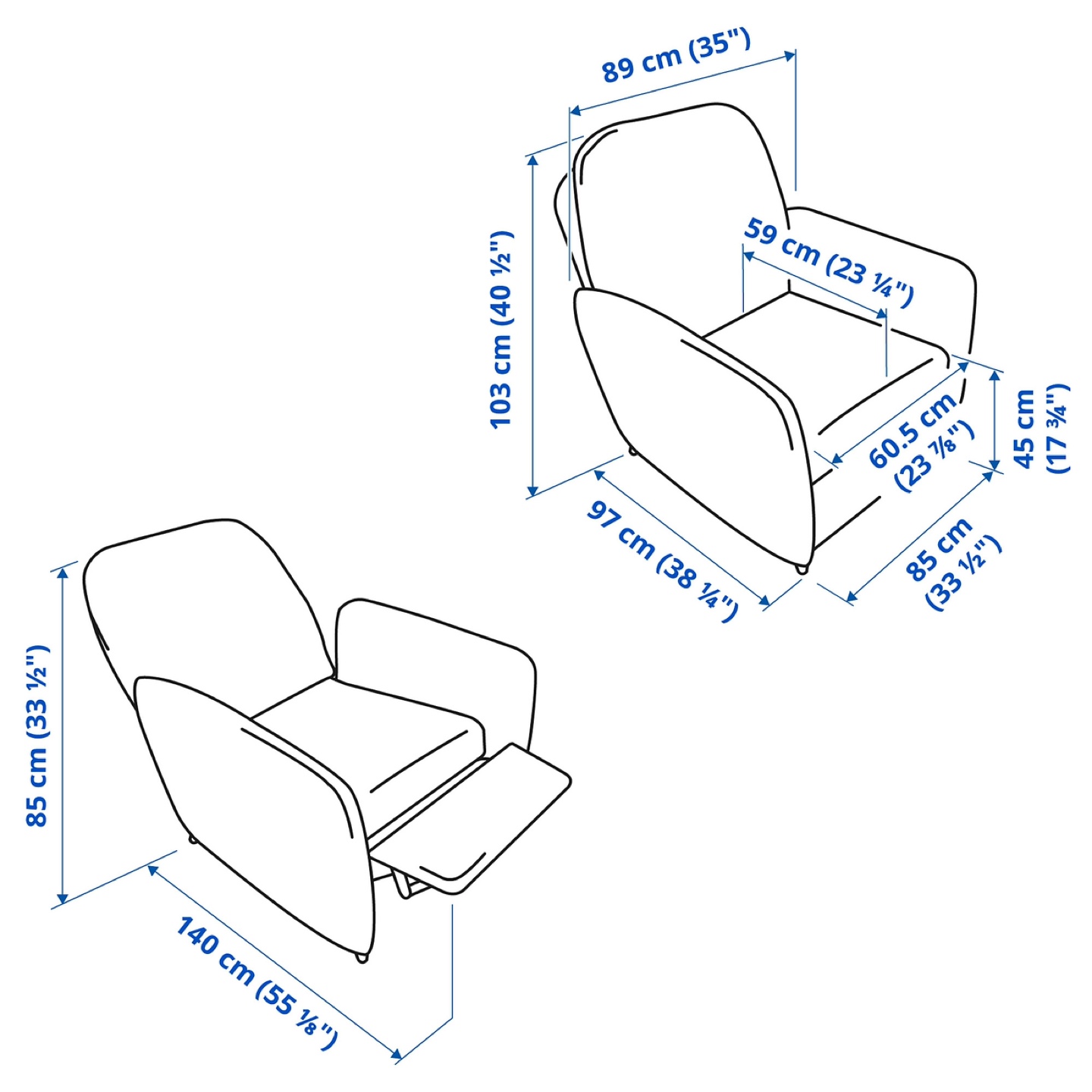 IKEA EKOLSUND Recliner Chair - Dark Grey | Karrot