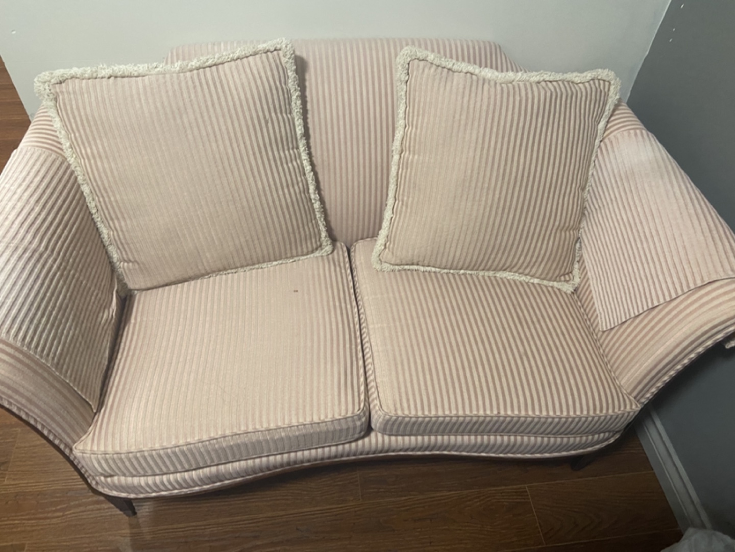 Pink Striped Sofa