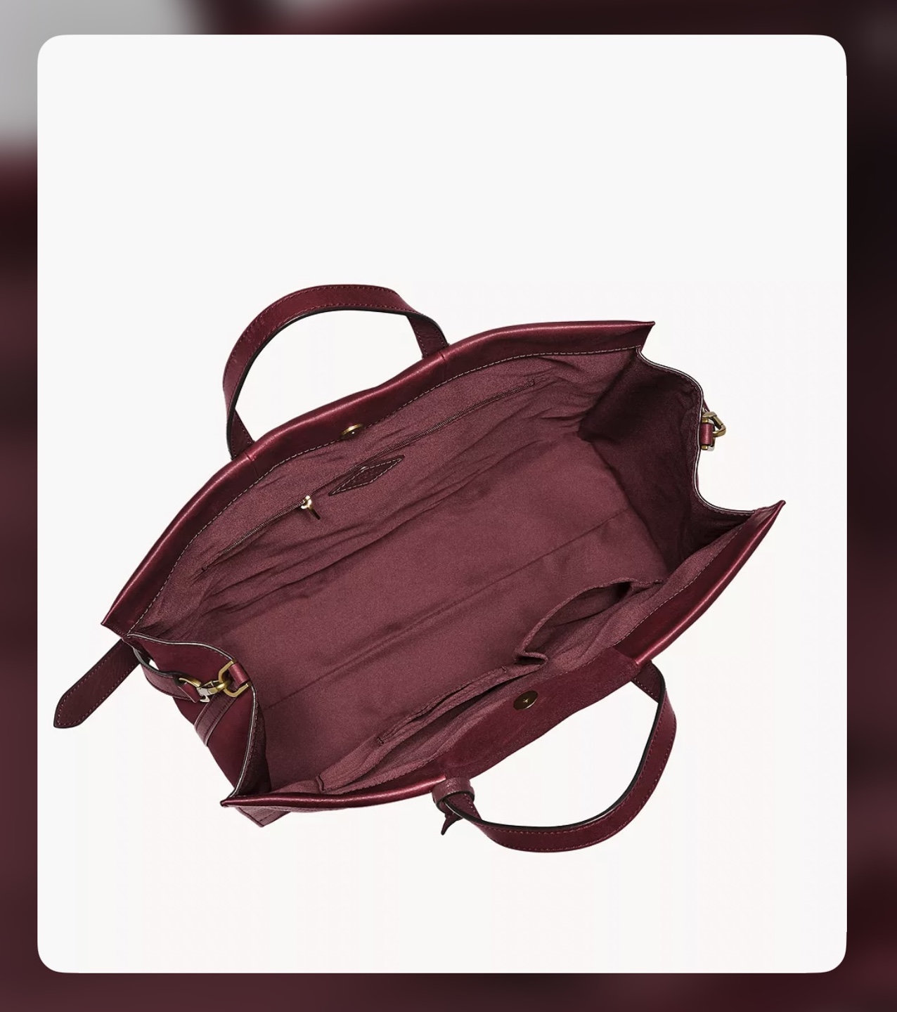 New Fossil Burgundy Leather Tote Bag - photo 3