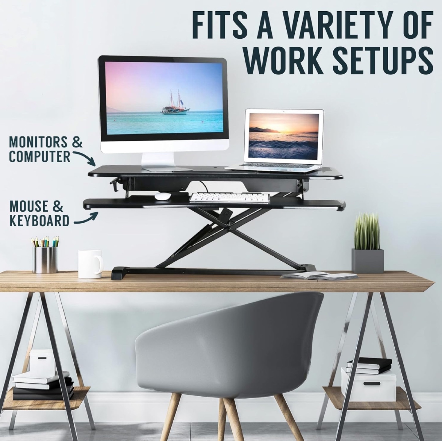 Electric Adjustable Standing Desk Riser - photo 4