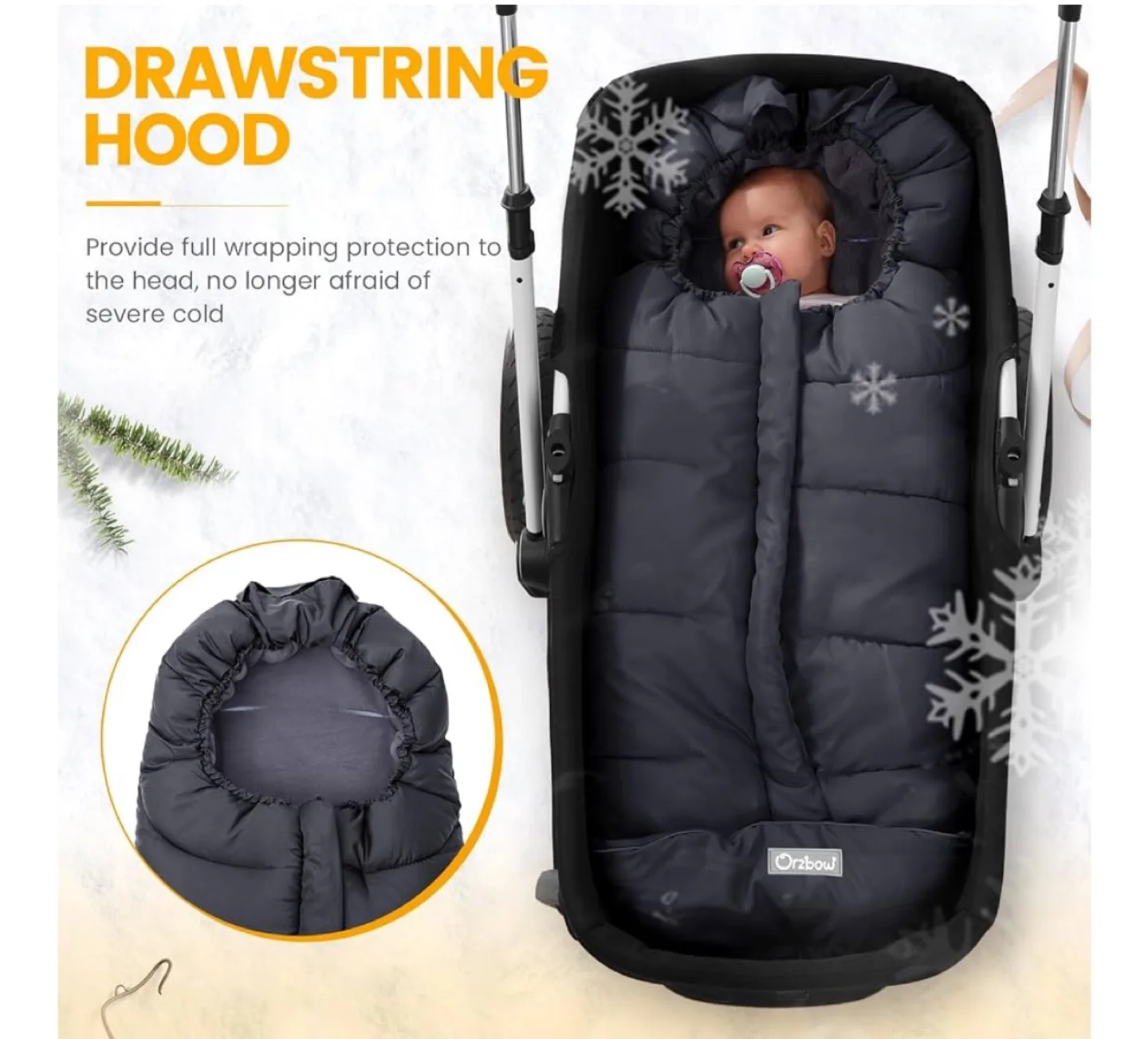 Orzbow Warm Bunting Bag Universal, Stroller Sleeping Bag image indicator(2)