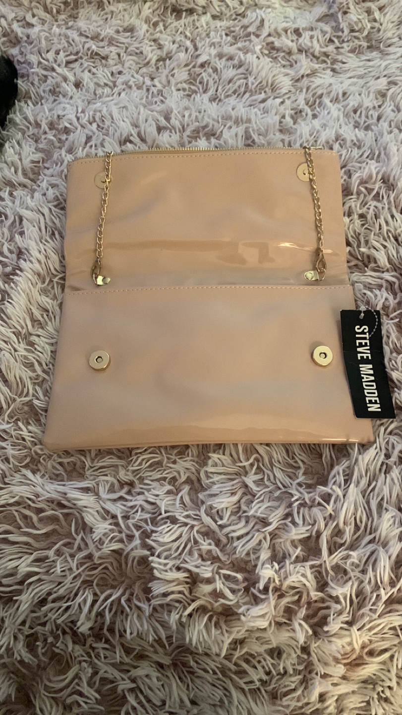 Steve Madden Blush Pink Patent Leather Clutch