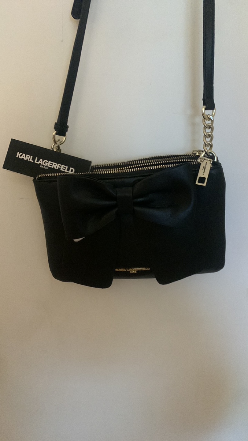 Karl Lagerfeld Black Bow Crossbody Bag
