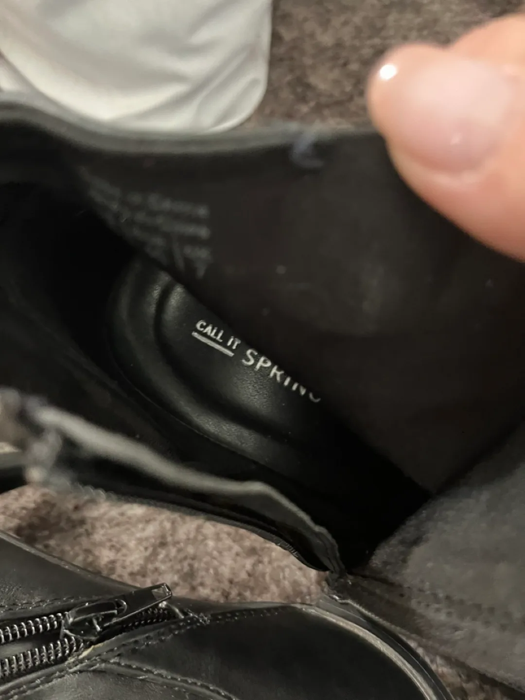 Call It Spring Black Ankle Boots with Gold Zipper image indicator(3)