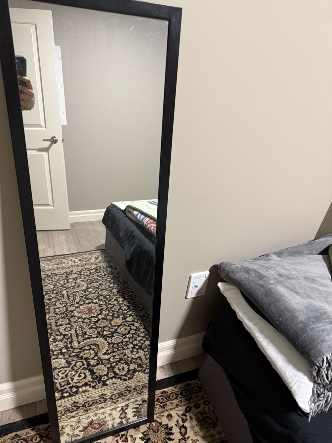 Full-Length Mirror with Black Frame