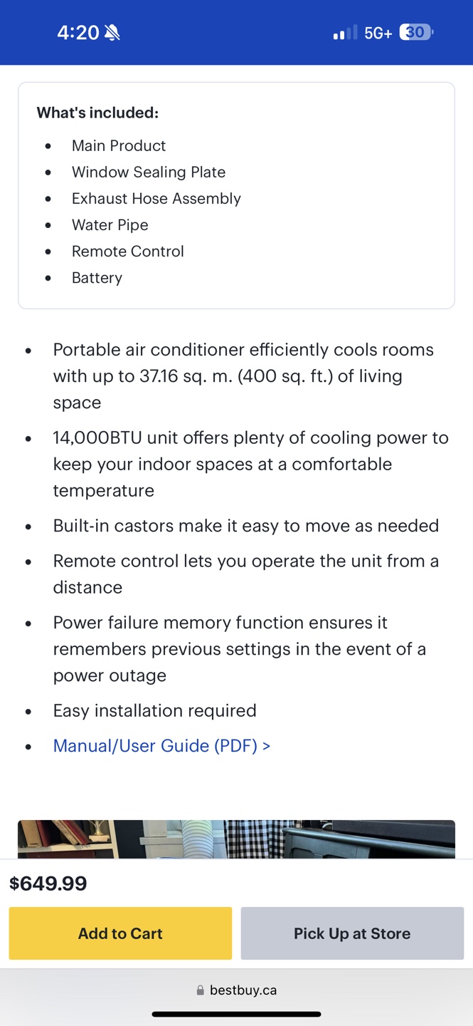 Insignia 14,000 BTU Portable Air Conditioner - photo 5