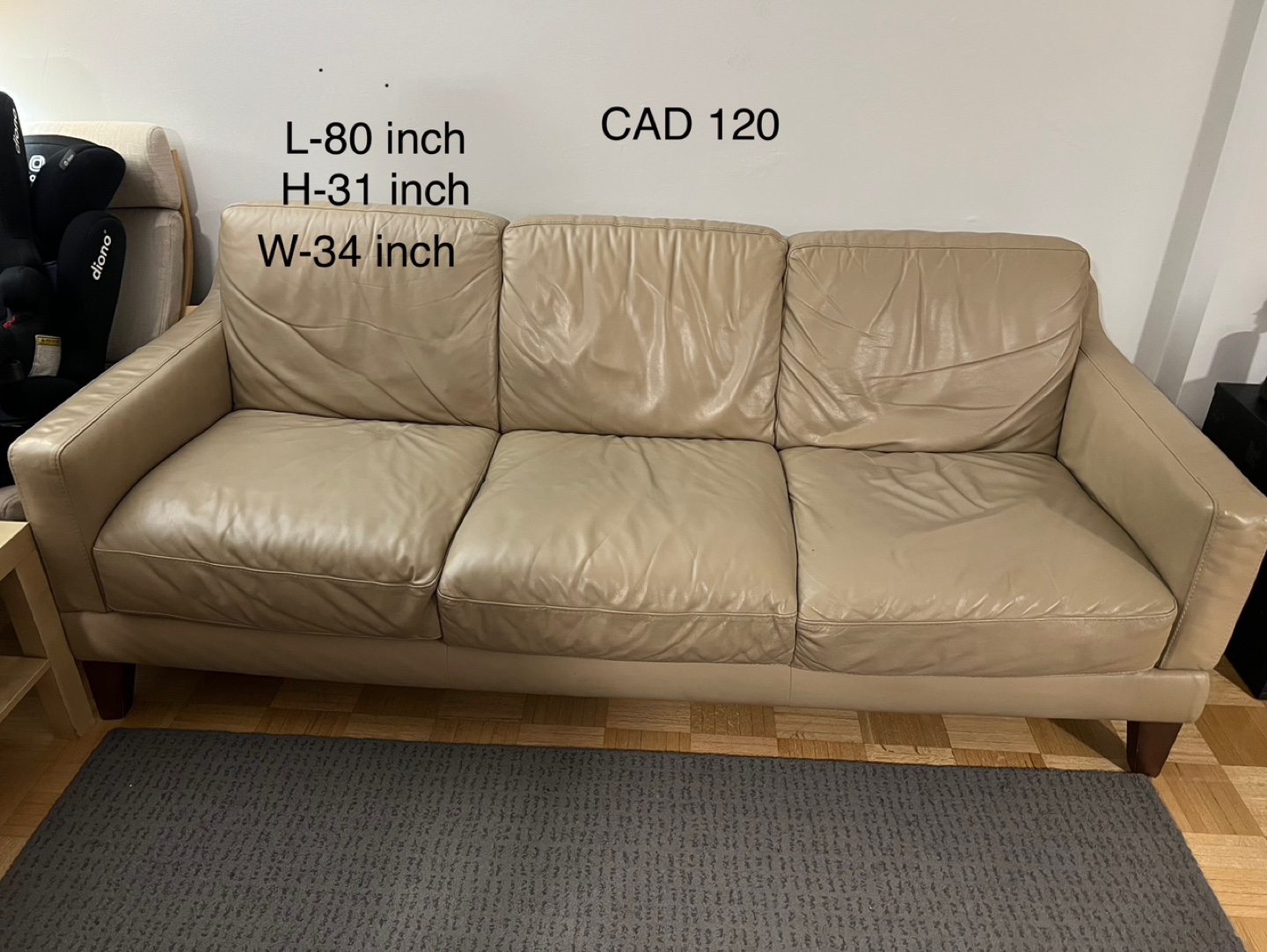 Beige Leather Sofa - Natuzzi Editions - photo 2