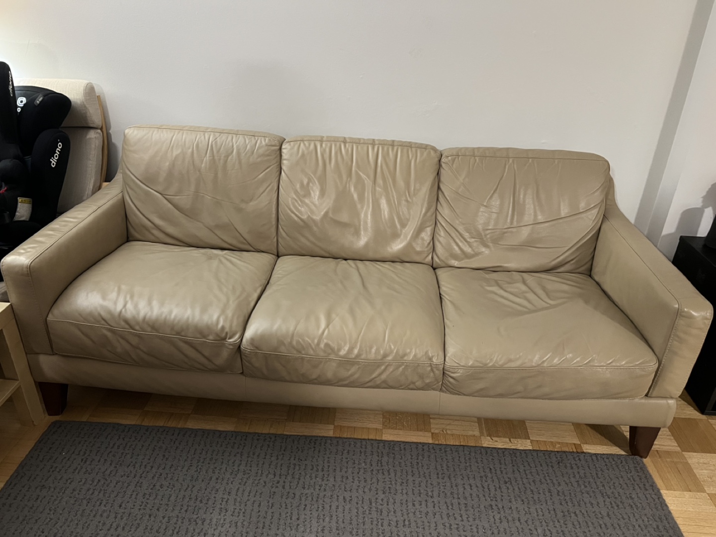 Beige Leather Sofa - Natuzzi Editions