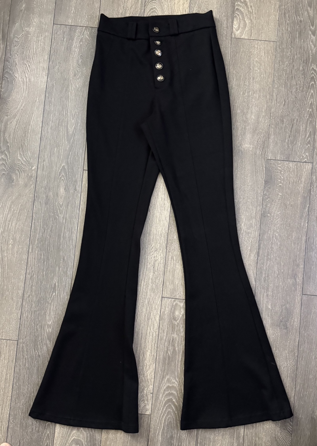 Black High-Waisted Flare Pants