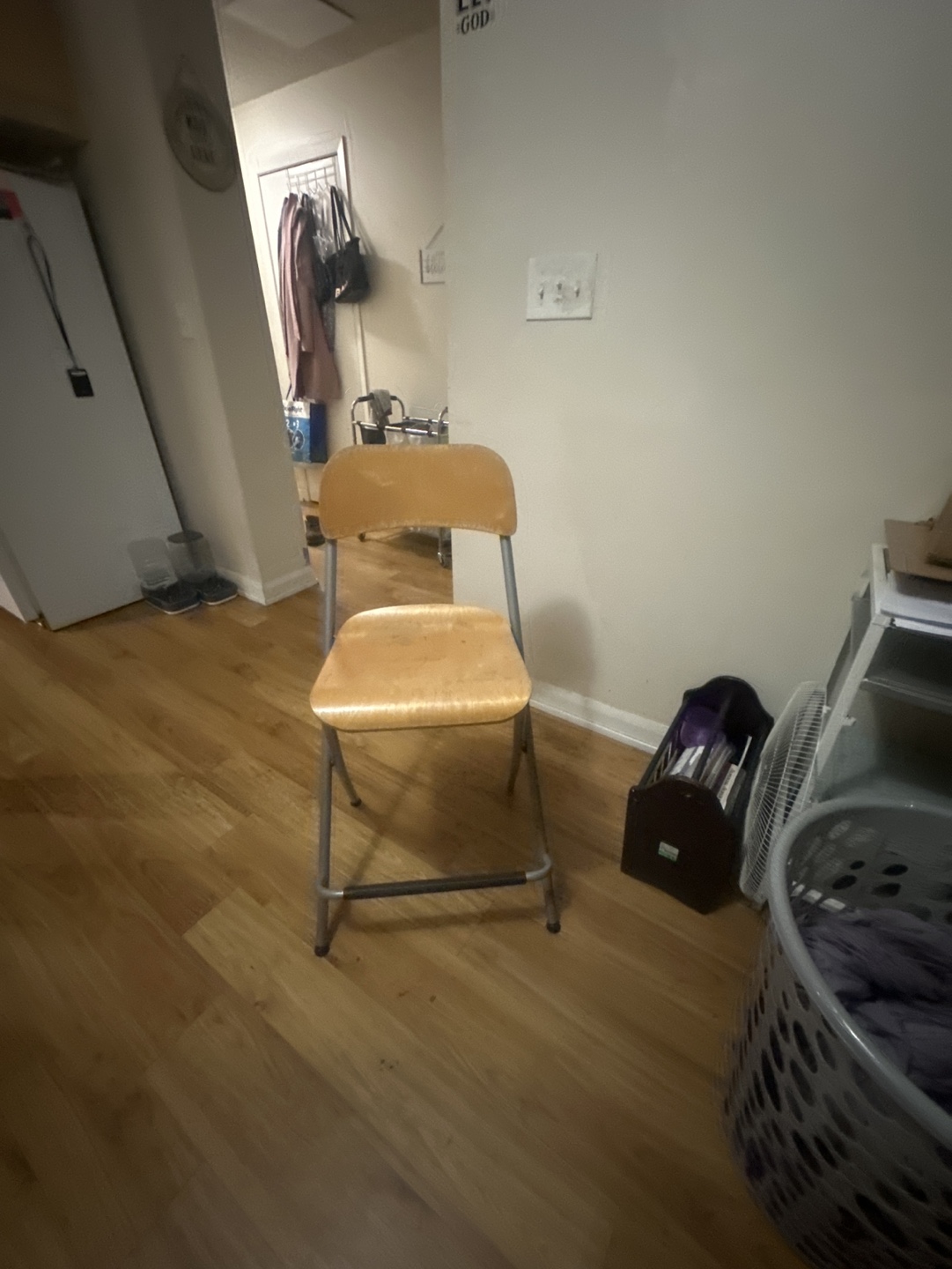 Vintage Metal and Wood Stool