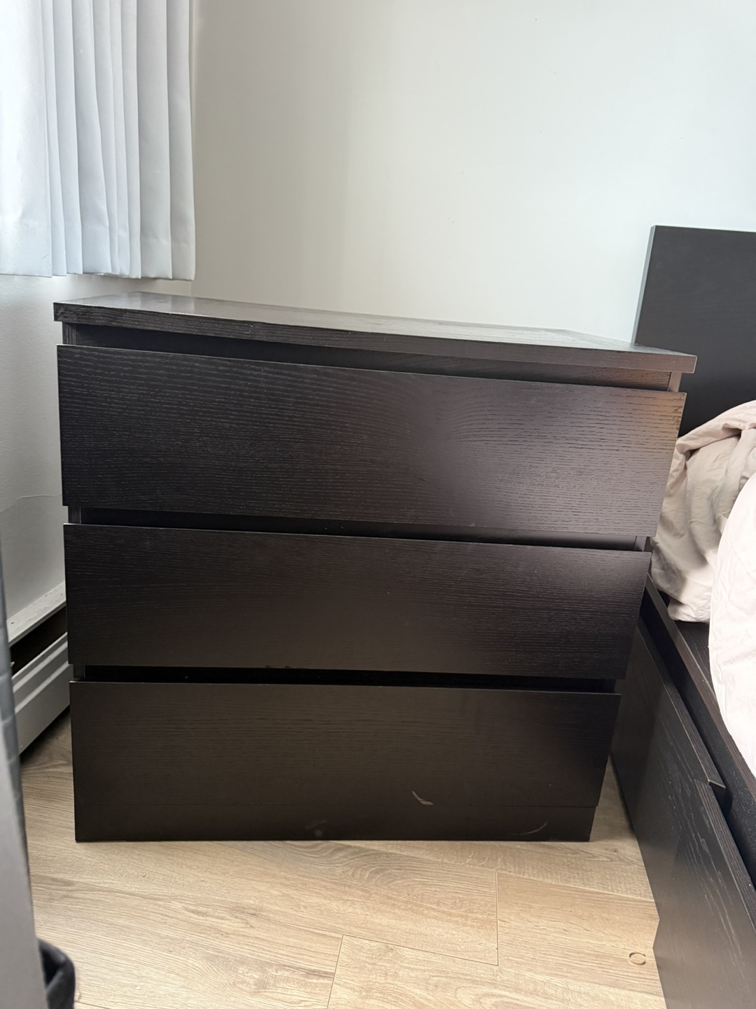 IKEA MALM 3-Drawer Chest - Black - photo 4