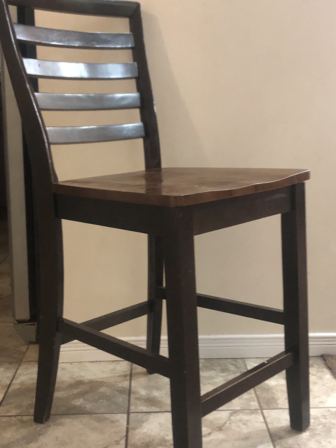 6 Wooden Counter Height Chair - photo 2
