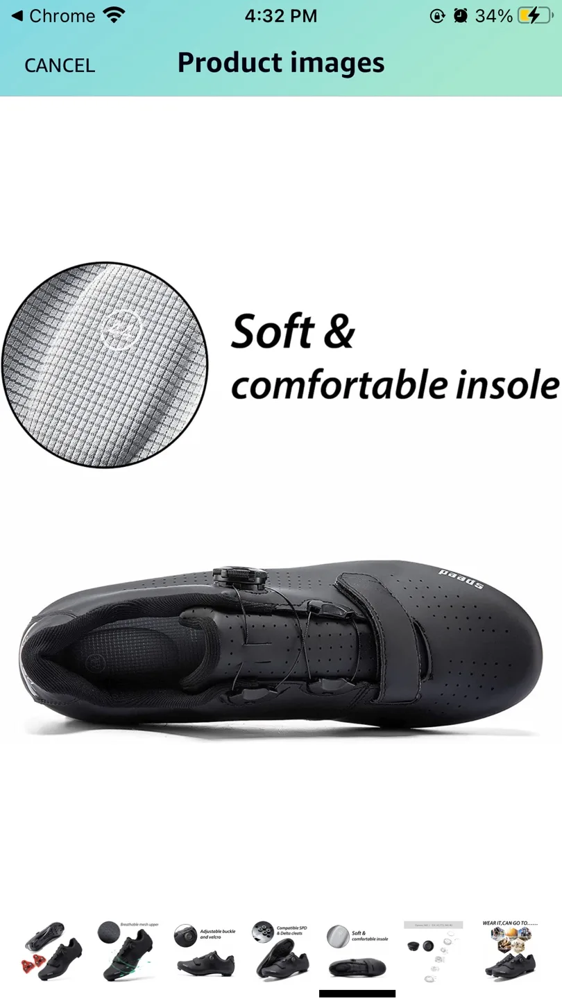 Men's Black Cycling Shoes - Size 41 image indicator(2)