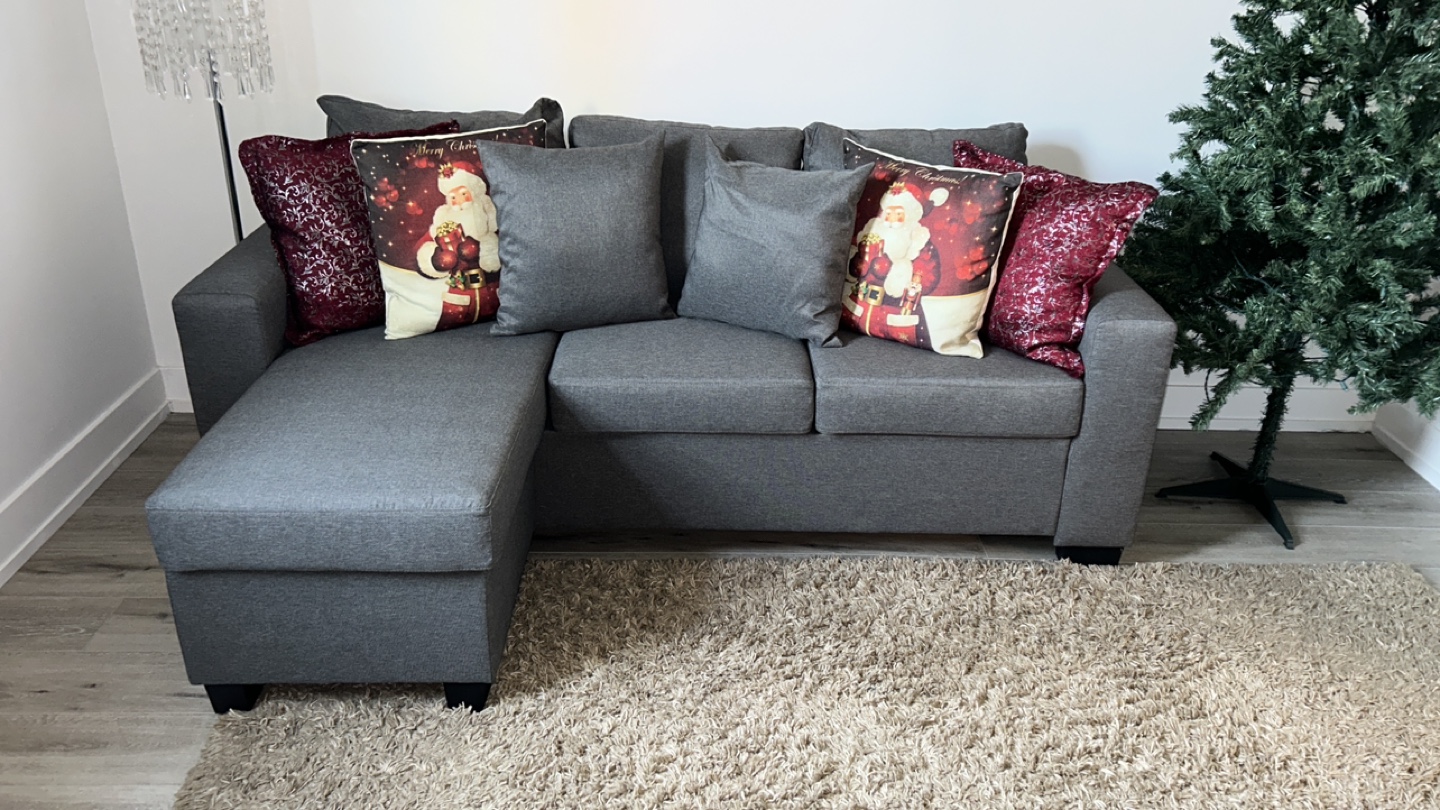 Grey L-Shaped Sectional Sofa