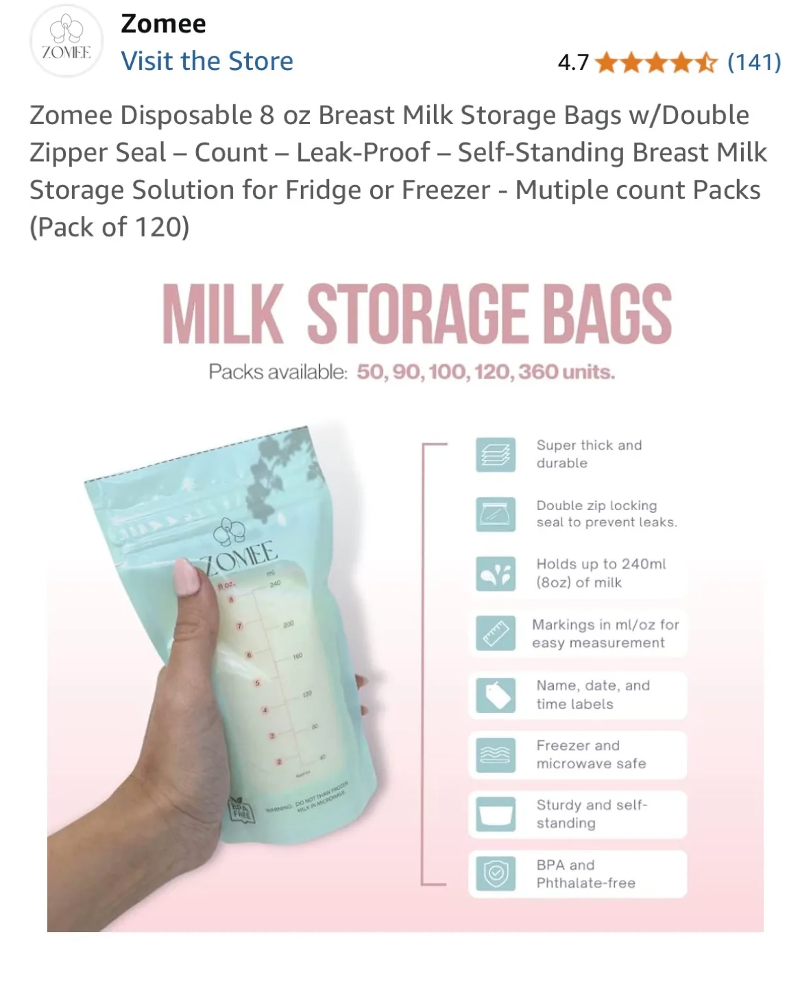 Breast milk storage bags image indicator(5)