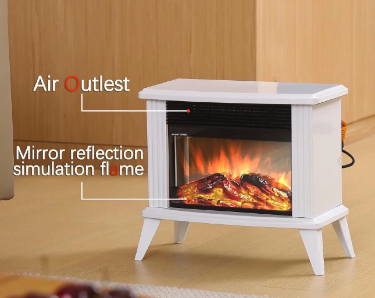 Electric Fireplace Stove, White, 14.8x8x13 Inches image indicator(2)