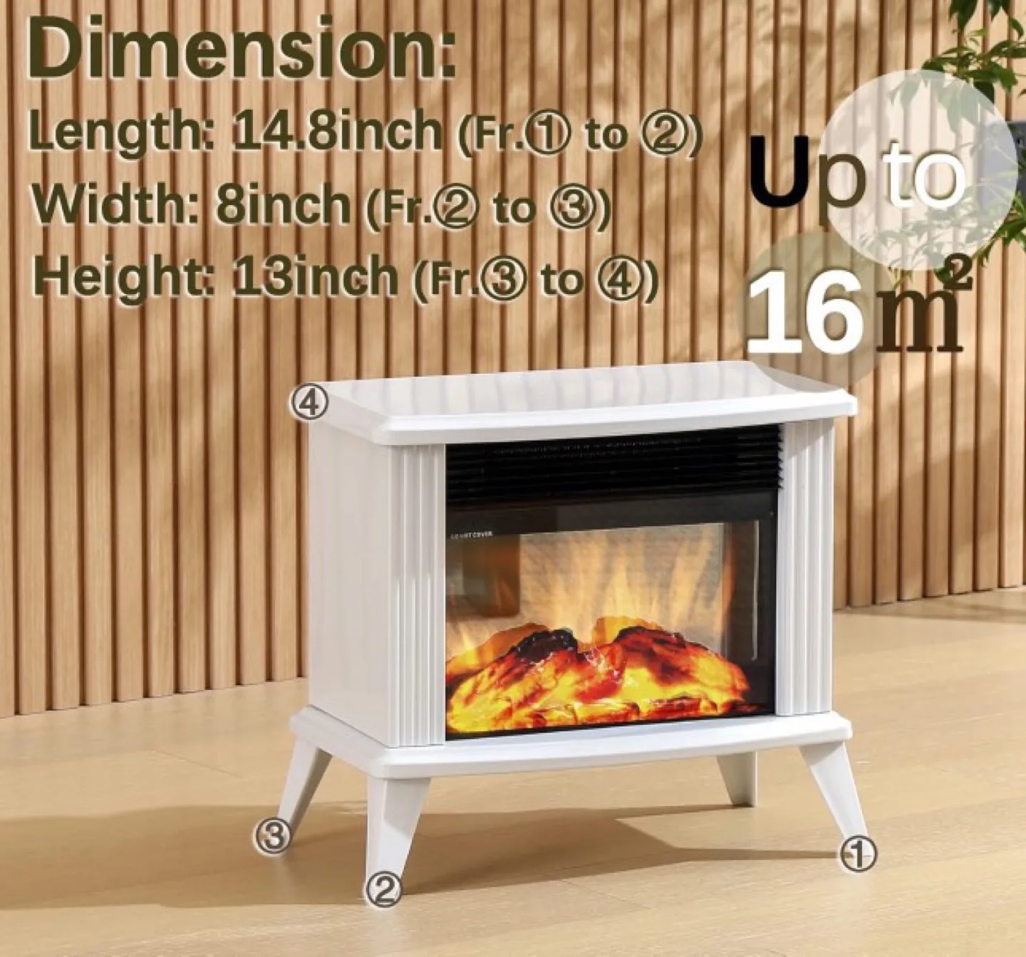 Electric Fireplace Stove, White, 14.8x8x13 Inches image indicator(3)