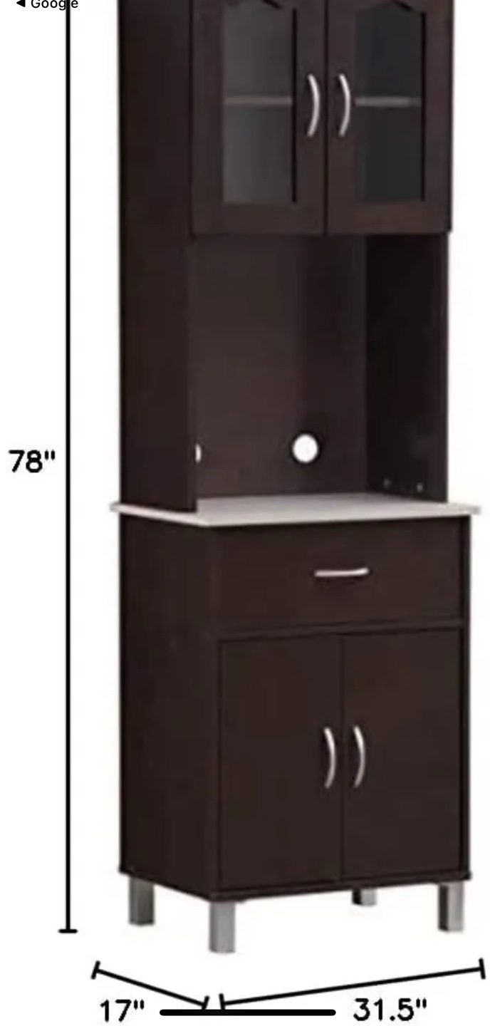 Microwave & Storage Cabinet - Dark Brown - photo 4