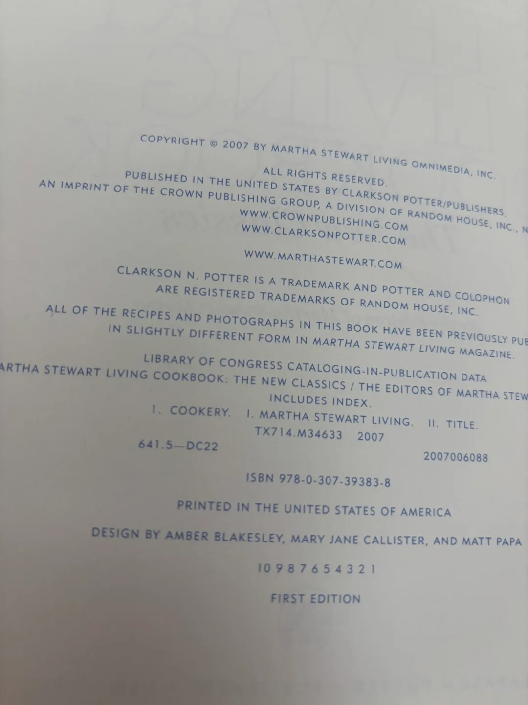 Martha Stewart Living The New Classics- 2007 1st Edition image indicator(3)