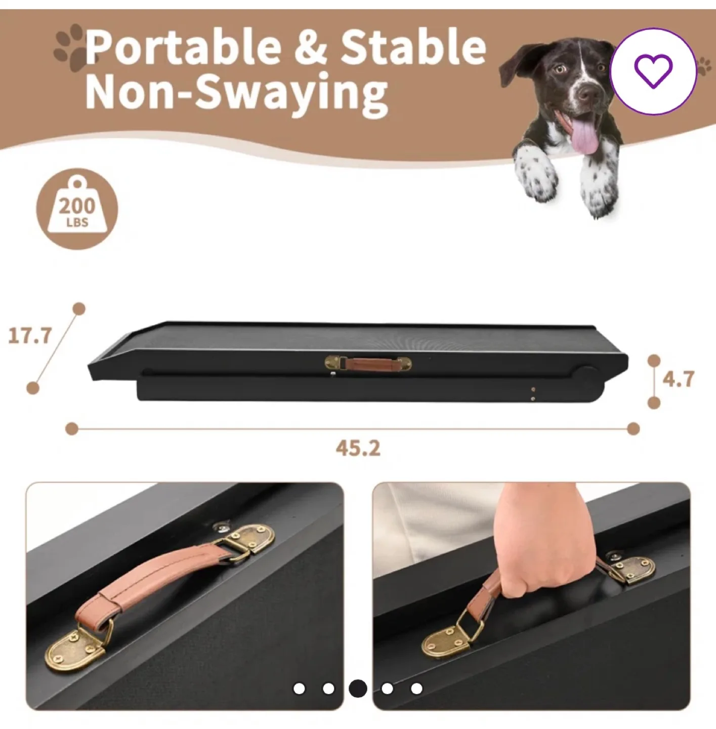 Dog Ramp - 5 Level Adjustable Folding Pet Ramp image indicator(3)