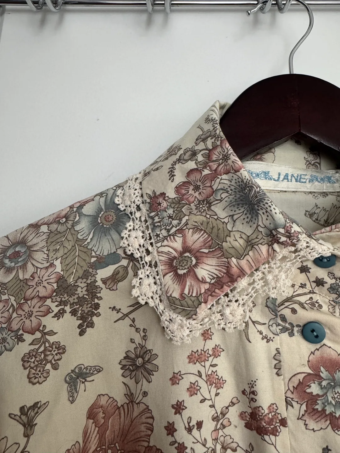Vintage Jane Langan floral blouse thumbnail