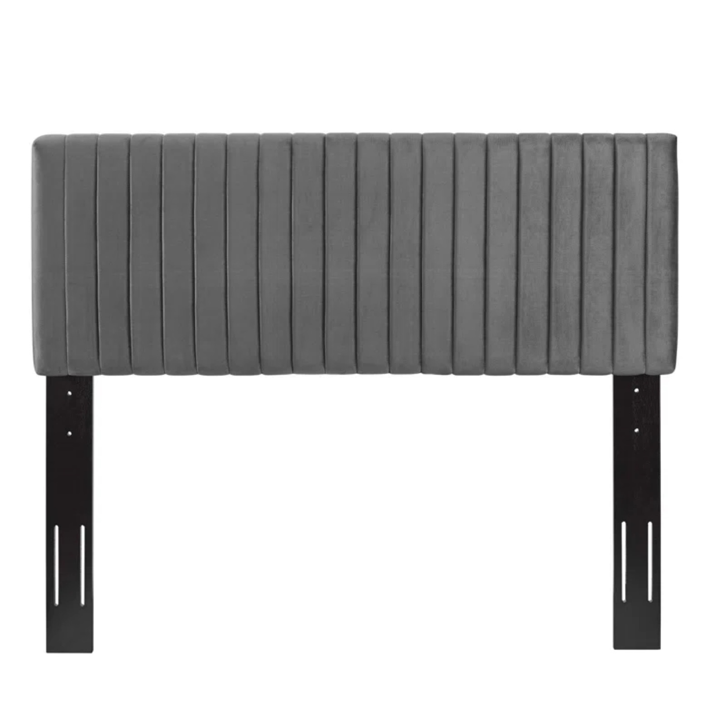 Grey Velvet Queen Headboard and Metal Bed-frame