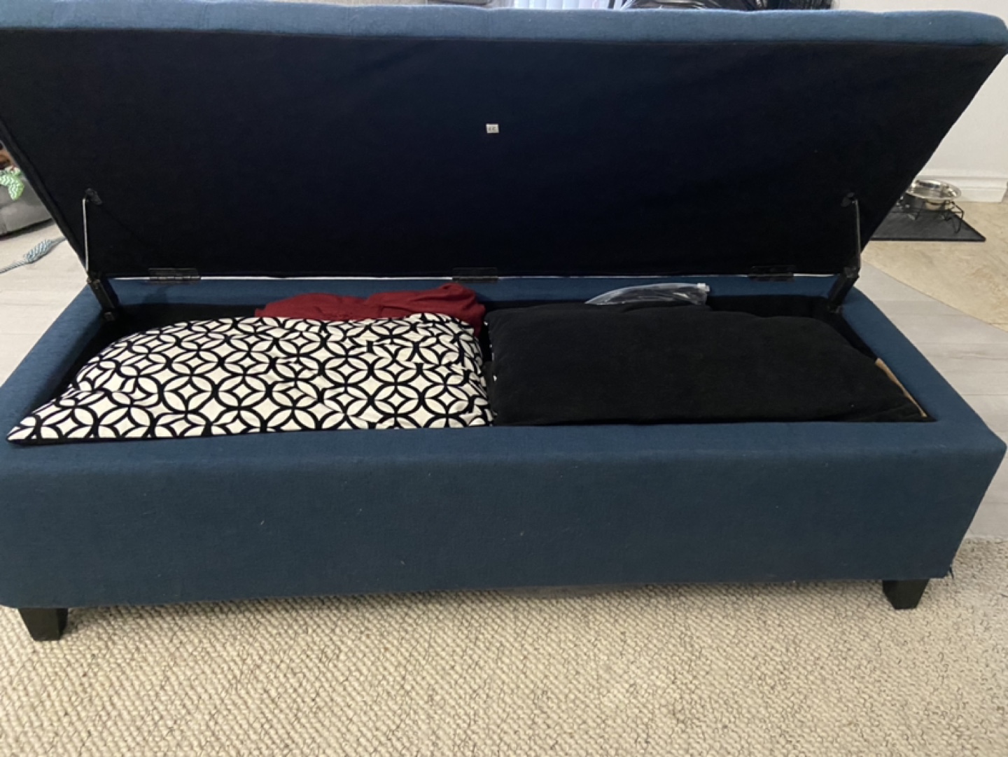 Blue Storage Ottoman Bench - photo 3