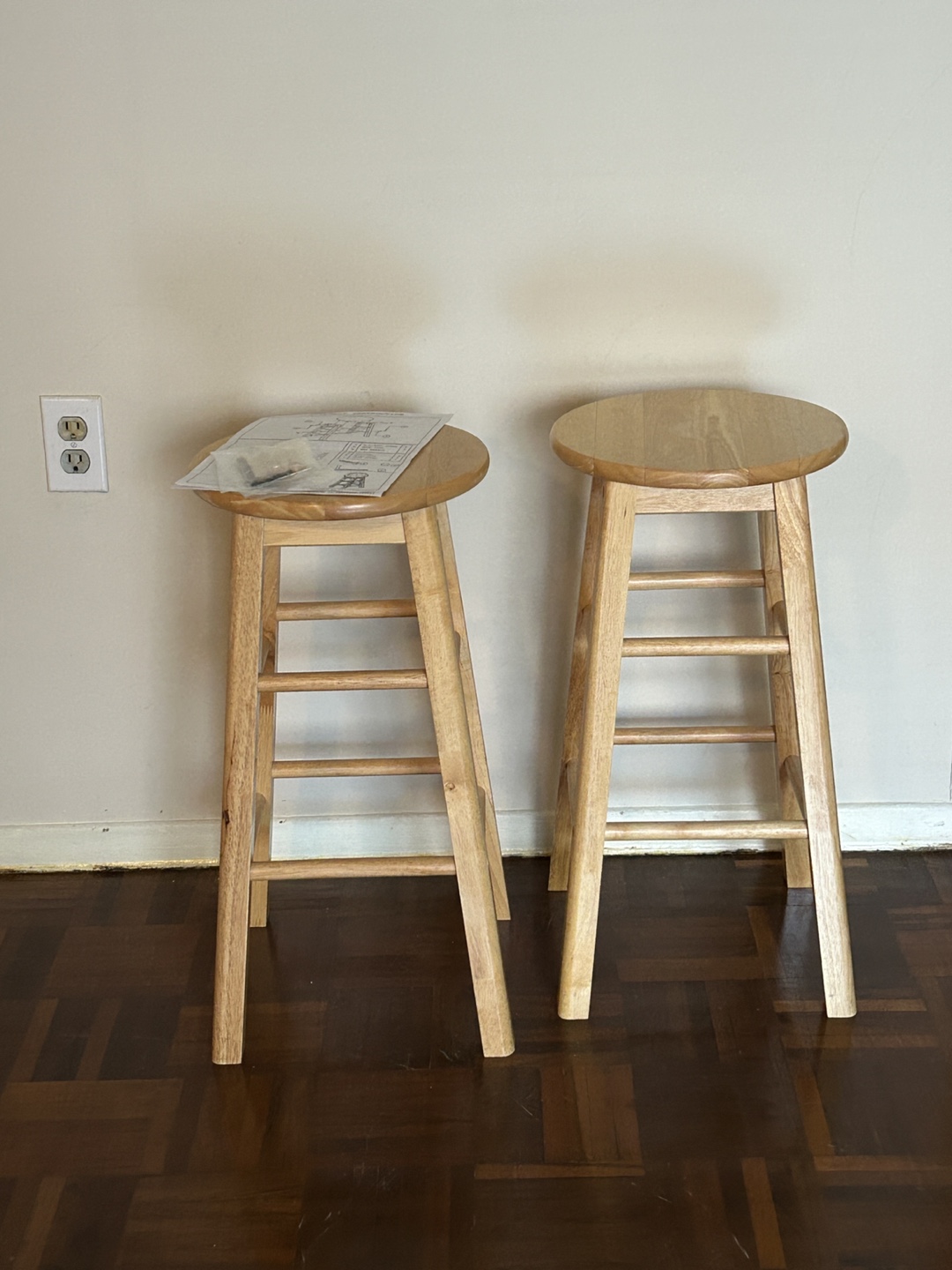 [Move-Out Sale] Set of Two Wooden Stools