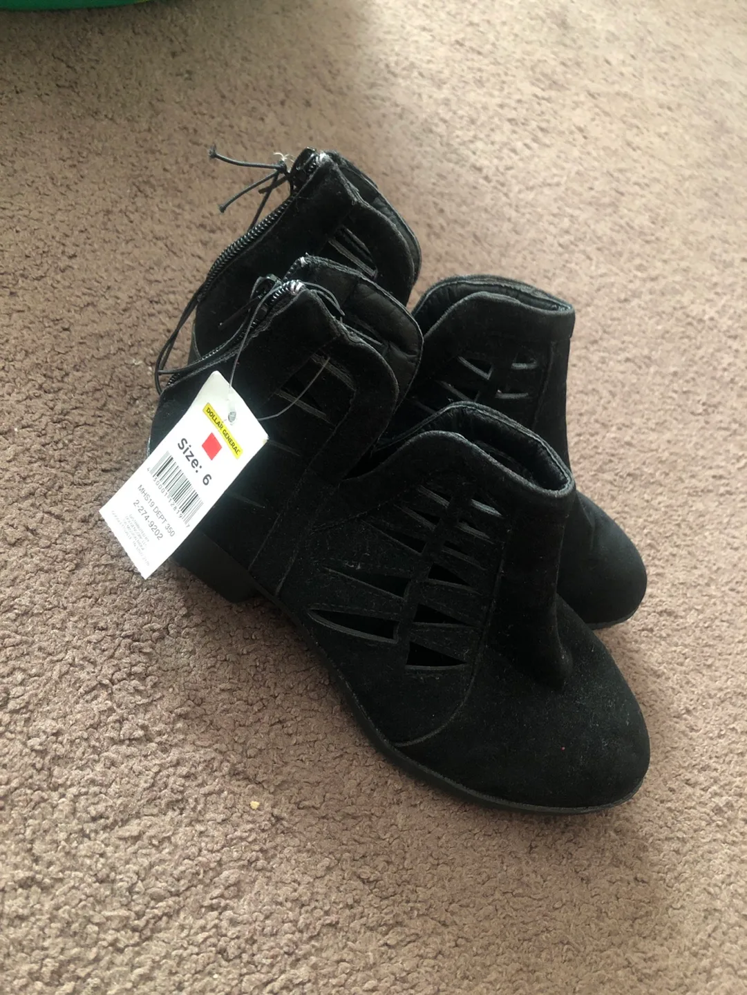 Black Cut-Out Ankle Booties - Size 6 image indicator(2)